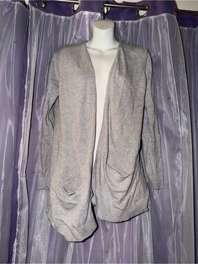 Old Navy Light Gray Open-Front Draped Cardigan